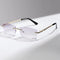 1 Pair of Men'S Rectangular Rimless Anti-Blue Light Glasses for Daily Use