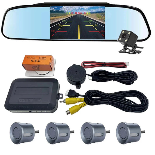 Camera with Monitor 4.3 "TFT LCD Screen Reverse Camera with Video Parking Sensor Kit 170 Width Mini Reverse Camera