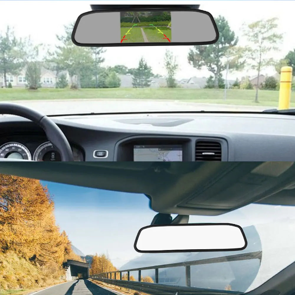 Camera with Monitor 4.3 "TFT LCD Screen Reverse Camera with Video Parking Sensor Kit 170 Width Mini Reverse Camera