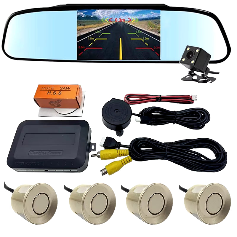 Camera with Monitor 4.3 "TFT LCD Screen Reverse Camera with Video Parking Sensor Kit 170 Width Mini Reverse Camera