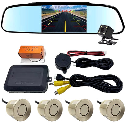 Camera with Monitor 4.3 "TFT LCD Screen Reverse Camera with Video Parking Sensor Kit 170 Width Mini Reverse Camera