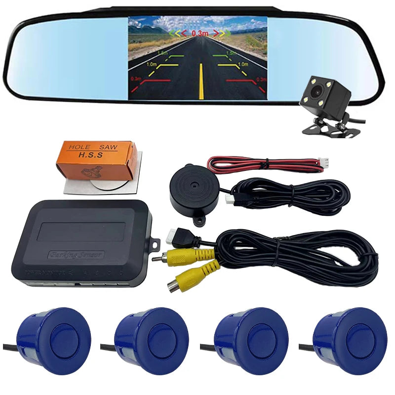 Camera with Monitor 4.3 "TFT LCD Screen Reverse Camera with Video Parking Sensor Kit 170 Width Mini Reverse Camera