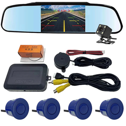 Camera with Monitor 4.3 "TFT LCD Screen Reverse Camera with Video Parking Sensor Kit 170 Width Mini Reverse Camera