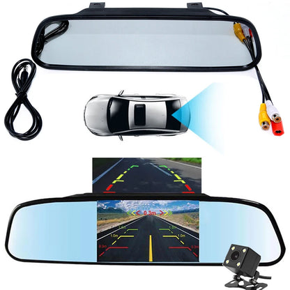 Camera with Monitor 4.3 "TFT LCD Screen Reverse Camera with Video Parking Sensor Kit 170 Width Mini Reverse Camera