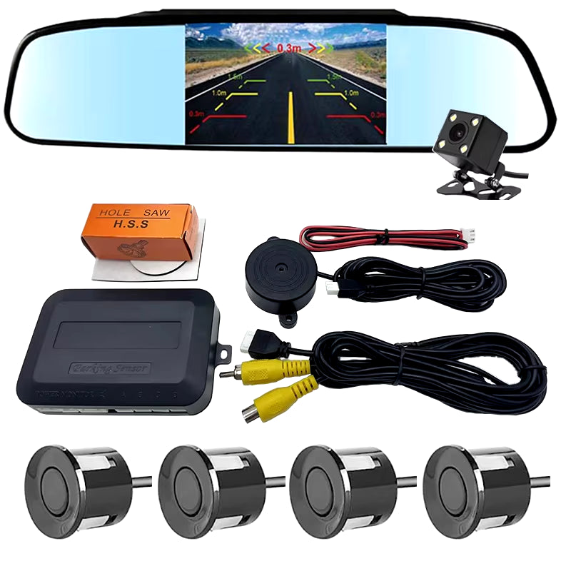 Camera with Monitor 4.3 "TFT LCD Screen Reverse Camera with Video Parking Sensor Kit 170 Width Mini Reverse Camera
